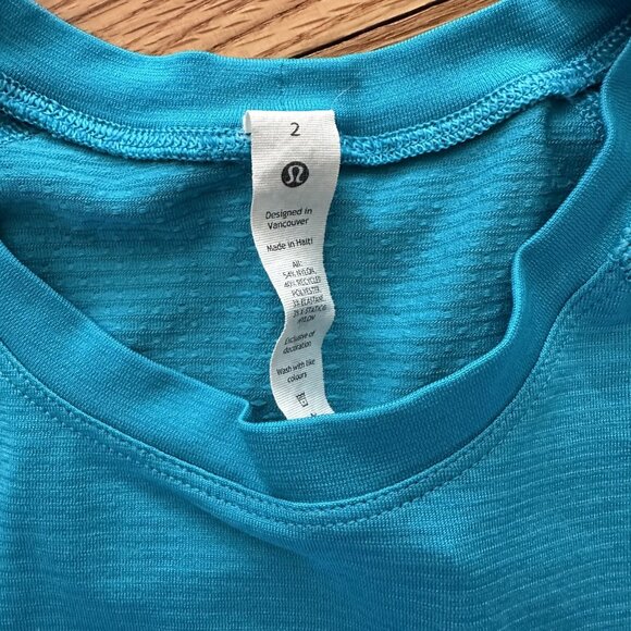 Lululemon Turquoise Tide Swiftly Tech Long-Sleeve Shirt 2.0 Race Length Size 2 - Picture 2 of 5